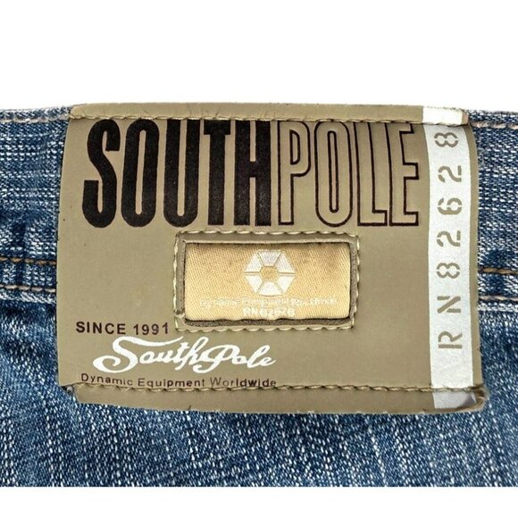 Y2K Southpole Denim Jeans Mens 30 Grunge Baggy Skater Pants Wide Leg 32x30 VTG - Picture 3 of 14